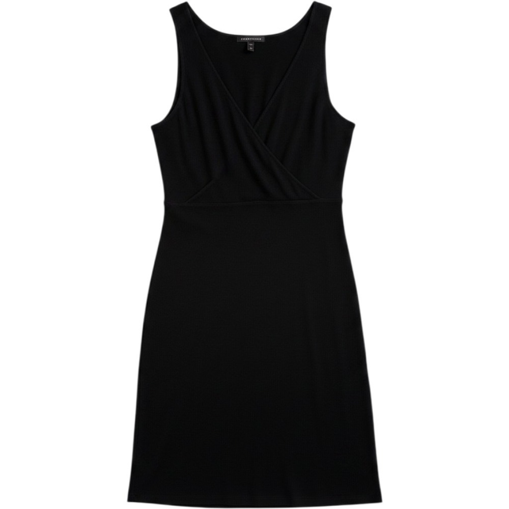 Eileen Fisher Womens Black Knit Surplice V-Neck Sleeveless Empire Waist Dress XL